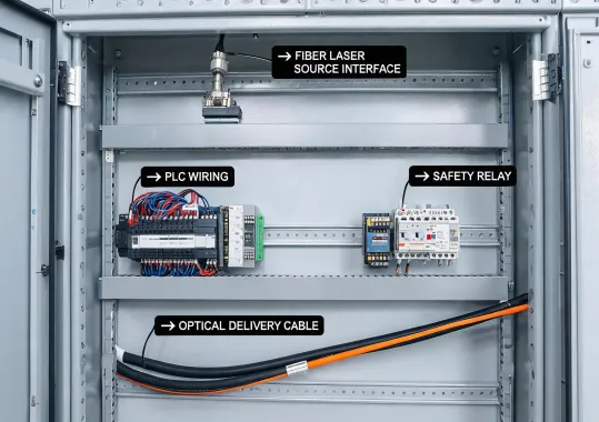OEM control cabinet with fiber laser interface