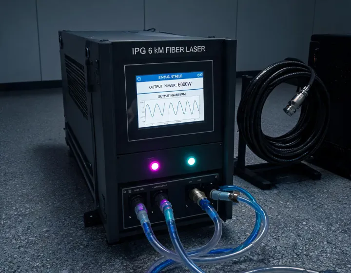 IPG fiber laser source module in photonics integration lab
