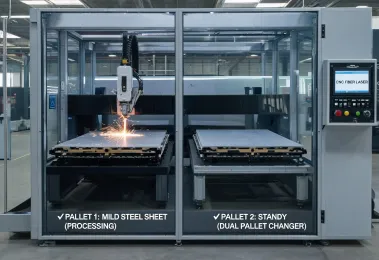 Sheet metal laser cutting cell