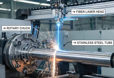 Tube laser cutting line