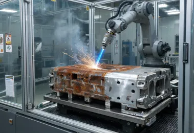 Robotic laser cleaning of mold tool