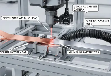 Battery tab laser welding